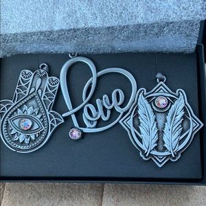 Alex and Ani holiday ornaments set of 3